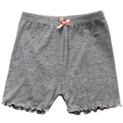 ペチパンツ オーバーパンツ タップパンツ 女の子 キッズ 子供用 ジュニア インナーボトムス 無地 メロウフリル リボン チラ見え防止 安全ショーツ 下着 肌着 定番 シンプル 可愛い 透け防止 部屋着 ガールズ 女児 黒 グレー 白 ピンク