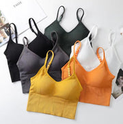 ブラトップ パッド付き キャミソール カップ付き ブラキャミソール ビスチェ風 ショート丈 ノンワイヤー レディース 女性 インナー Vネック 調節可能