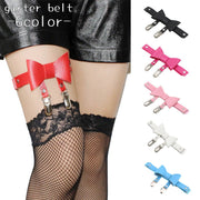 ガーターベルト レディース ファッション雑貨 リボン レッド ブラック フェイクレザー 可愛い ガーリー セクシー 片足用 太もも