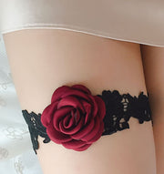 ガーターベルト ガーターリング キャットガーター レディース インナー 2本組 2個セット セクシー 脚用 ハート レース ビジュー バラ 薔薇 太もも用 大人