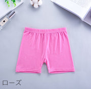 オーバーパンツ インナーパンツ キッズ ジュニア 女の子 ガールズ 子供服 ペチパンツ ペチコート ショートパンツ 肌着 チラ見え防止 無地 単色 シンプル 子ども こども カラバリ豊富