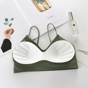 ブラジャー レディース ノンワイヤー 下着 カップ付きインナー リブ 無地 美背中 バックシャン バックコンシャス シンプル フリーサイズ