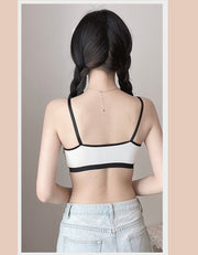スポーツブラ ブラジャー ノンワイヤー レディース 女性用 インナー 単品 下着 細ストラップ パッド付き 取り外し可能 スポブラ 学生