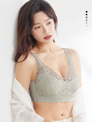 ハーフトップブラ ノンワイヤーブラ ブラジャー レディース 女性用 下着 インナー レース カップ付き おしゃれ 上品 楽ちん 締め付けない