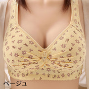 ブラジャー 単品 レディース インナー 3段ホック ノンワイヤー 花柄 脇高 綺麗 可愛い おしゃれ リラックス 婦人用 女性用 オレンジ 肌色 赤 ピンク カーキ