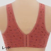 ブラジャー 単品 レディース インナー 3段ホック ノンワイヤー 花柄 脇高 綺麗 可愛い おしゃれ リラックス 婦人用 女性用 オレンジ 肌色 赤 ピンク カーキ