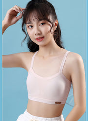 ジュニアブラジャー ハーフトップブラ スポブラ ジュニア 女の子 カップ付き ブラジャー 単品 スポーツブラジャー ノンワイヤーブラジャー インナー 下着 シンプル 無地 単色