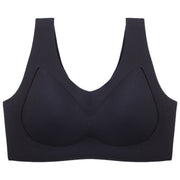 ナイトブラ ノンワイヤーブラ ハーフトップブラ レディース 女性用 ブラジャー 下着 インナー アンダーウェア パッド付き 無地 ブラック ベージュ シンプル 夜用