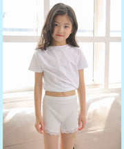 インナーパンツ ペチパンツ ショートパンツ 単品 1枚 キッズ ジュニア 女の子 子供用 オーバーパンツ レース 見せパン 透け防止 可愛い おしゃれ 女子 こども用 小学生 中学生 高学年