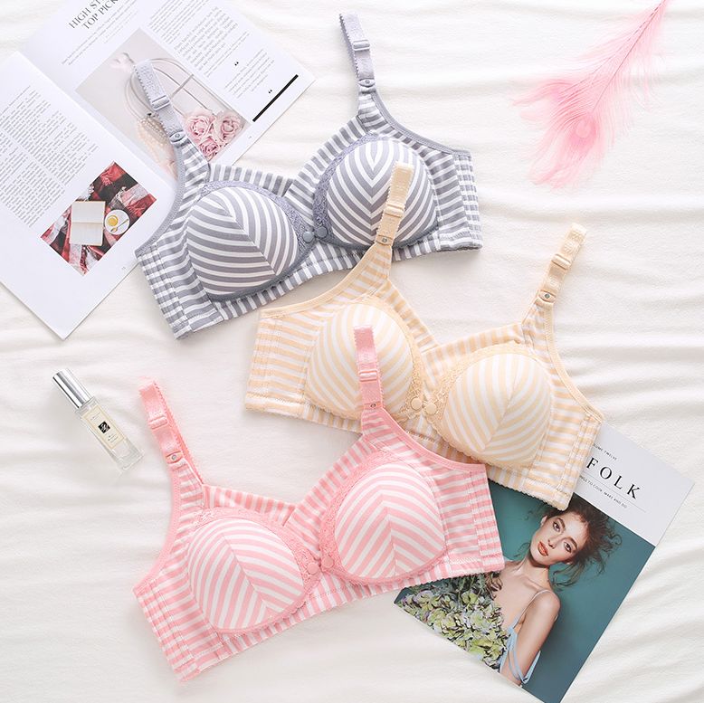 ブラジャー マタニティブラジャー 授乳ブラジャー レディース ノンワイヤー ボーダー フロントホック 前開き 背中ホック 4段ホック 妊婦 女性用 婦人用 レディースブラジャー