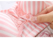 ブラジャー マタニティブラジャー 授乳ブラジャー レディース ノンワイヤー ボーダー フロントホック 前開き 背中ホック 4段ホック 妊婦 女性用 婦人用 レディースブラジャー