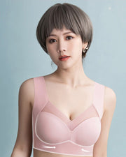 ノンワイヤーブラ ハーフトップブラ レディース 女性下着 インナー ブラジャー ナイトブラ 大きいサイズ有 幅広ショルダー おしゃれ かわいい シンプル リラックスタイム 脇高 背中 スッキリ 女性用 婦人用