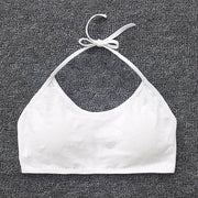 ジュニアブラ キッズブラ ブラジャー 単品 ノンワイヤー カップ付き パッド入り 子供用 小学生 高学年 中学生 インナー 下着 ホルターネック バッククロス シンプル 無地 単色 ソリッドカラー 女の子 女子 ガールズ こども用 子ども用