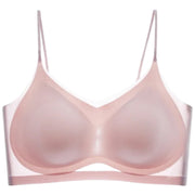 ノンワイヤーブラジャー レディース 大きいサイズ インナー ハーフトップブラ ブラジャー 軽量 薄手 夏 接触冷感 吸汗 速乾 ひびきにくい シームレス 涼しい ムレにくい ベタつきにくい ひんやり 下着 肌着 ナイトブラ 通気性 シンプル