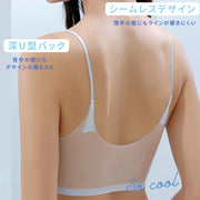 ノンワイヤーブラジャー レディース 大きいサイズ インナー ハーフトップブラ ブラジャー 軽量 薄手 夏 接触冷感 吸汗 速乾 ひびきにくい シームレス 涼しい ムレにくい ベタつきにくい ひんやり 下着 肌着 ナイトブラ 通気性 シンプル