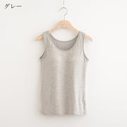 ブラトップ タンクトップ キャミソール レディース 女性 インナー トップス ノースリーブ 丸首 ラウンドネック カップ付き 大きいサイズあり 無地 シンプル カジュアル ラフ 春 夏 S M L XL 2XL