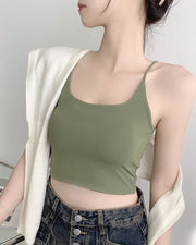 ブラトップ ハーフトップ インナー 下着 レディース 女性用 パッド付き 婦人用 キャミソール 肌着 着回し シンプル 無地
