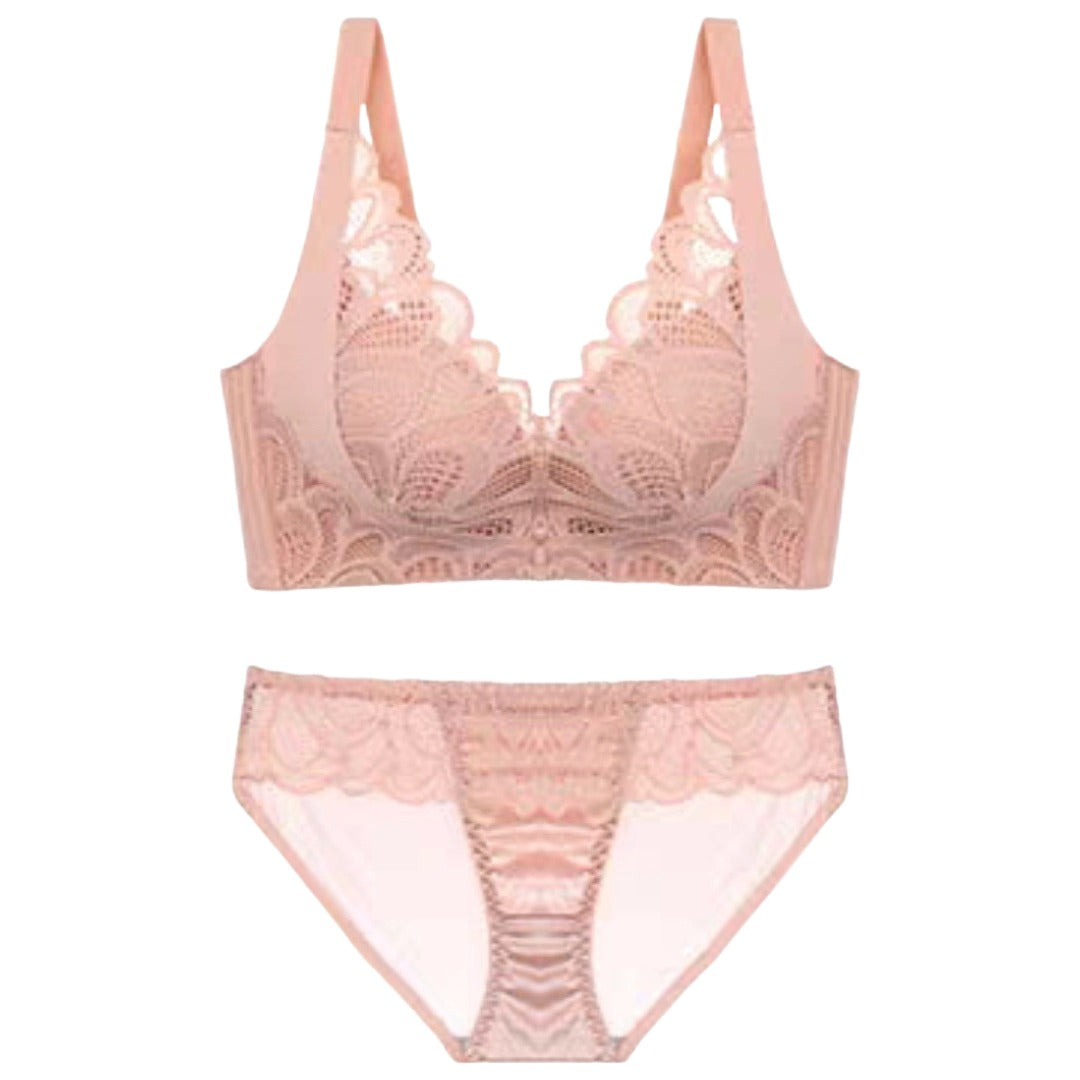 ブラジャーショーツセット 上下 2点セット ナイトブラ ワイヤレスブラ ノンワイヤー 女性 下着 セットアップ ブラセット 美胸 脇高 脇スッキリ 楽ちん 2点セット 上下セット かわいい セクシー キュート+