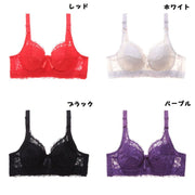 ブラジャー ブラ単品 下着 インナー 4連フォック 総レース  sexy セクシー 胸魅せ 脇肉 大きいサイズ レディース