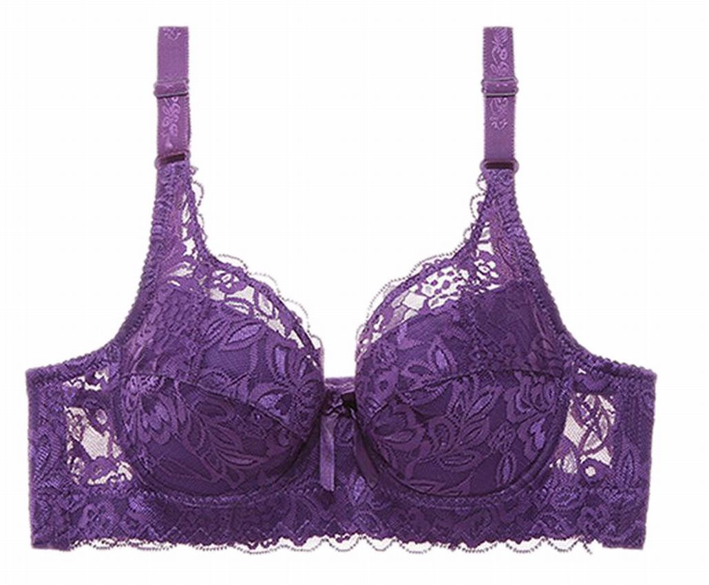 ブラジャー ブラ単品 下着 インナー 4連フォック 総レース パープル バリエーション画像