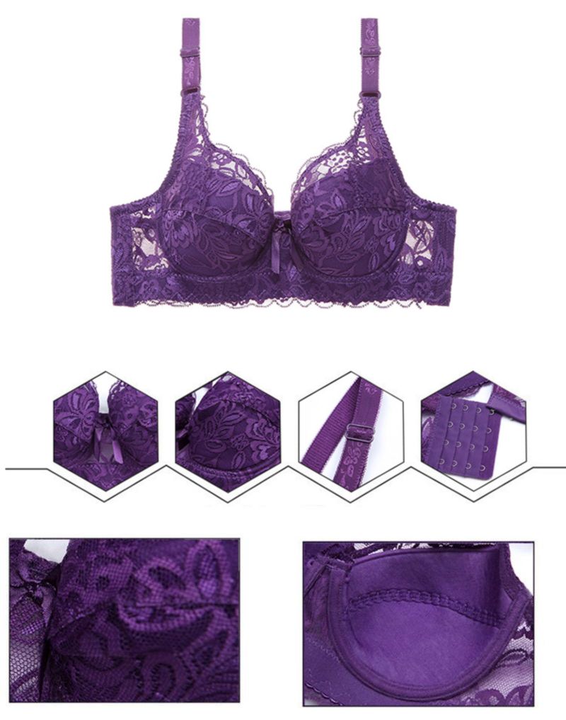 ブラジャー ブラ単品 下着 インナー 4連フォック 総レース 商品画像4