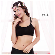 単品 ブラジャー スポーツブラ ブラトップ バッククロスブラ キャミソールブラ レディース 女性用  インナー 下着 黒 白 パッド入り シンプル 無地