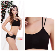単品 ブラジャー スポーツブラ ブラトップ バッククロスブラ キャミソールブラ レディース 女性用  インナー 下着 黒 白 パッド入り シンプル 無地