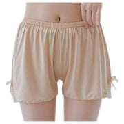 ペチパンツ 単品 1枚 ペチコート タップパンツ レディース 女性 婦人 インナー ショートパンツ  ボトムス 透け防止 レース リボン ウエストゴム 単色 可愛い お洒落 上品 ガーリー 白 黒