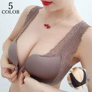 ブラジャー レディース ノンワイヤー 3/4モールドカップ レース 脇高 下着 ランジェリー インナー 3D立体 響きにくい シンプル 上薄 下厚 Vネック Vバック フロントホック スカラップ 刺繍 通気性 おしゃれ 上品 女性 婦人 春 夏 秋 冬 オールシーズン