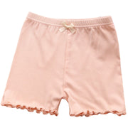 オーバーパンツ ショートパンツ ペチパンツ インナー キッズ ジュニア 女の子 インナーパンツ リボン ウエストゴム 3分丈 かわいい シンプル フリル おしゃれ
