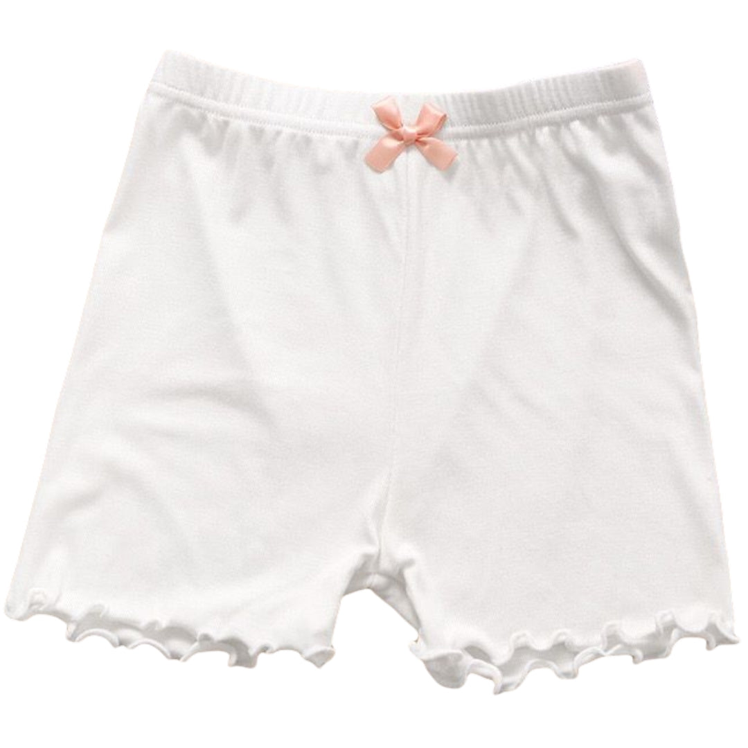 オーバーパンツ ショートパンツ ペチパンツ インナー キッズ ジュニア 女の子 インナーパンツ リボン ウエストゴム 3分丈 かわいい シンプル フリル おしゃれ
