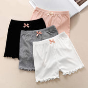 オーバーパンツ ショートパンツ ペチパンツ インナー キッズ ジュニア 女の子 インナーパンツ リボン ウエストゴム 3分丈 かわいい シンプル フリル おしゃれ
