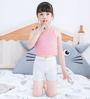 オーバーパンツ 子供 キッズ ジュニア 女の子 インナーパンツ ペチパンツ 見せパン スパッツ 薄手 無地 リボン メロウフリル