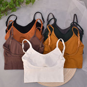 ブラトップ カップ付きキャミソール ハーフトップ レディース 女性 インナー 下着 トップス ノースリーブ カップ入り 無地 ブラック ホワイト グレー シンプル フェミニン ガーリー 可愛い キュート おしゃれ 春 夏
