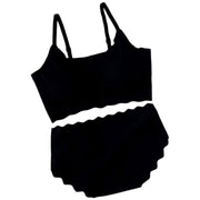 ブラジャー＆ショーツセット ブラジャー ショーツ 上下 2点セット レディース 女性 下着 シームレス フルカップ ノンワイヤー シンプル 無地 ナイトブラ 響きにくい