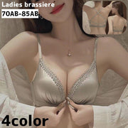 ブラジャー 3／4カップ フロントホック レディース 女性 単品 インナー 下着 バッククロスレース 単色 無地