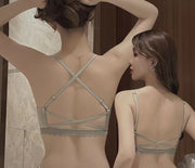 ブラジャー 3／4カップ フロントホック レディース 女性 単品 インナー 下着 バッククロスレース 単色 無地