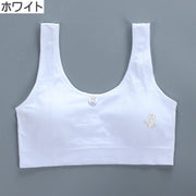 ジュニアブラ ブラジャー ハーフトップ ブラ ジュニア キッズ 子供用 女の子 ガールズ 大きいサイズ 下着 インナー ノンワイヤー スポーツブラジャー スポブラ 犬 ドッグ ワンポイント シンプル スポーツ 体育 部活