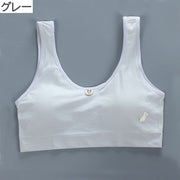 ジュニアブラ ブラジャー ハーフトップ ブラ ジュニア キッズ 子供用 女の子 ガールズ 大きいサイズ 下着 インナー ノンワイヤー スポーツブラジャー スポブラ 犬 ドッグ ワンポイント シンプル スポーツ 体育 部活