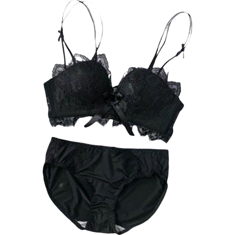 ブラジャー ショーツ 上下セット 1/2カップブラ レディース インナー 女性下着 ノンワイヤー パンツ パンティー ダブルストラップ 総レース リボン 4段ホック 3列ホック ランジェリー 可愛い おしゃれ セクシー 婦人下着 ブラ