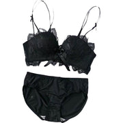 ブラジャー ショーツ 上下セット 1/2カップブラ レディース インナー 女性下着 ノンワイヤー パンツ パンティー ダブルストラップ 総レース リボン 4段ホック 3列ホック ランジェリー 可愛い おしゃれ セクシー 婦人下着 ブラ