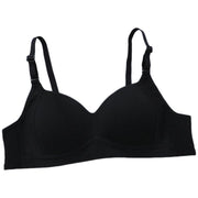 ブラジャー ジュニア 女の子 レディース インナー ノンワイヤー パッド入り 下着 単品 3列 3段ホック シンプル 無地 中学生 高校生