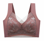 ノンワイヤーブラ ブラジャー バストライトブラ bustightbra レディース インナー 補正下着 3/4カップ レース 小さく見せる 大きいサイズ ホックなし シームレス 着痩せ 伸縮 伸びる