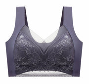 ノンワイヤーブラ ブラジャー バストライトブラ bustightbra レディース インナー 補正下着 3/4カップ レース 小さく見せる 大きいサイズ ホックなし シームレス 着痩せ 伸縮 伸びる