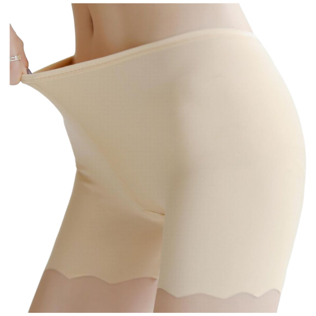 ペチコート ペチパンツ 1分丈 レディース 女性 婦人 インナー 見せパン 下着 肌着 アンダーウェア 無地 単色 シンプル レース かわいい おしゃれ 透け防止