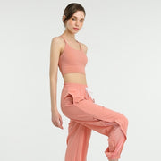 スポーツブラ レディース 女性用 インナー 単品 ブラトップ ノンワイヤー 下着 ブラジャー 細ストラップ クロスバック フィットネスウェア ハーフトップブラ シンプル おしゃれ 運動 ヨガ 筋トレ ランニング ジョギング マラソン 女の子 婦人用 黒 緑 黄色 ピンク