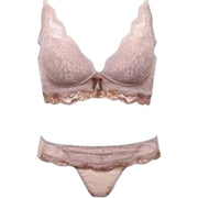 ブラジャー ショーツ 上下セット ノンワイヤーブラ 総レース 下着 女性用 レディース 婦人 3/4カップ スタンダードショーツ 花柄レース リボン 脇高 背中すっきり おしゃれ かわいい