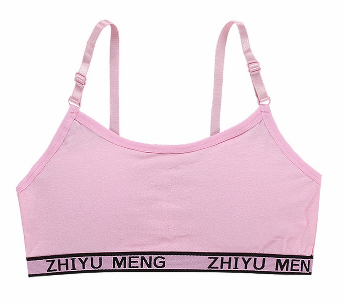 ジュニアブラ キッズブラ ブラジャー ノンワイヤー ハーフトップブラ ファーストブラ スポーツブラ カップ付き 単品 子供用 小学生 高学年 中学生 初ブラ インナー 下着 シンプル カジュアル スポーティー 女の子 女子 こども用 子ども用 英字ロゴ アルファベット
