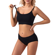 ブラジャー ショーツ 上下 2点セット レディース 女性 下着 インナー ノンワイヤー 3／4カップ スタンダードショーツ 無地 単色 シンプル 婦人下着