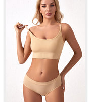 ブラジャー ショーツ 上下 2点セット レディース 女性 下着 インナー ノンワイヤー 3／4カップ スタンダードショーツ 無地 単色 シンプル 婦人下着